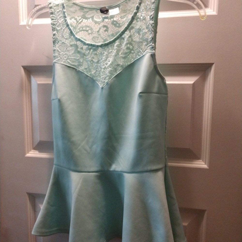 Seafoam Lace back Tank